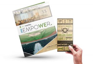 Kiriworks 2016 Empower event program and ticket mockups