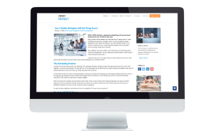 desktop mockup of Verint's blog post template design