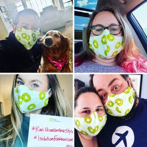 custom kiwi masks for Kiwi Creative's team