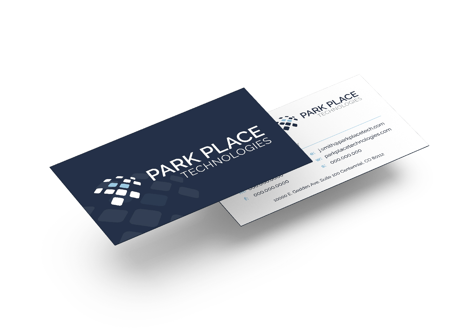 Park Place Technologies business card mockup
