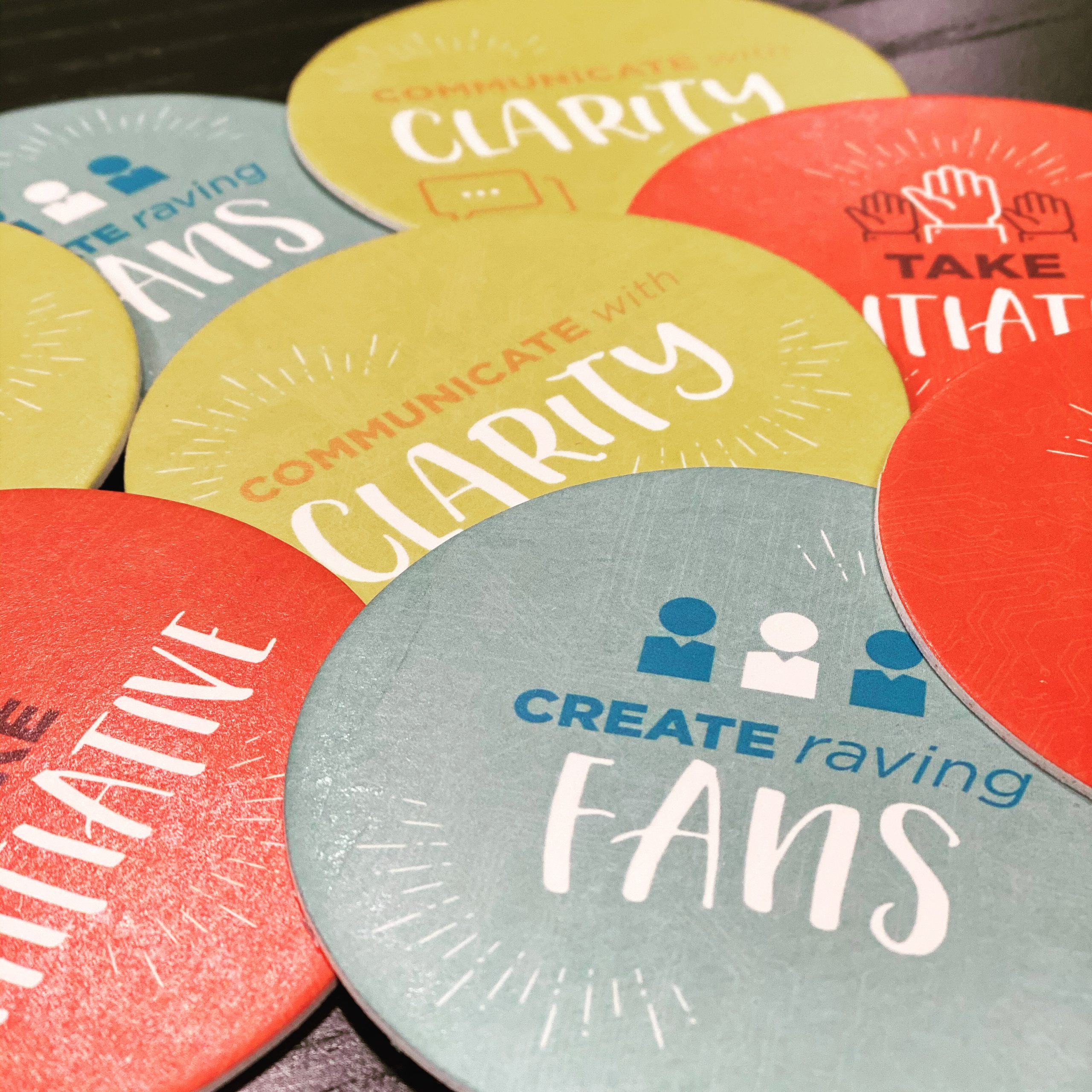 collection of Kiwi Creative's core standards coasters